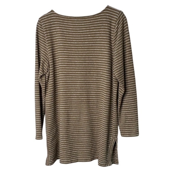 J. JILL 100% Cotton Long Line Tunic / Pullover / Sweater Top Side Slits Sz XL - Picture 4 of 9